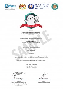 BIC_CERTIFICATE 2016_PARTICIPANTS_MOE KPM_SAMPLE